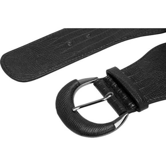 ❤️Women Black Butterfly  Wide PU Elastic Stretch Thick Buckle Waist Belt - Picture 5 of 5